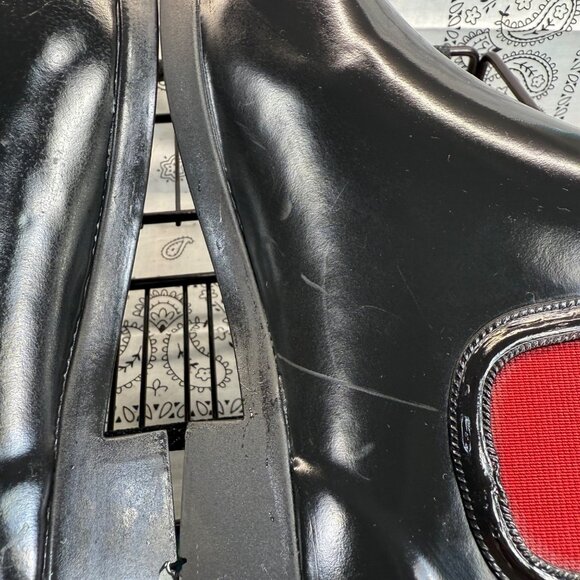 NEW Ralph Lauren Womens Rainboots Rubber boots Low Tally Black/Red Size 9B - Picture 7 of 10